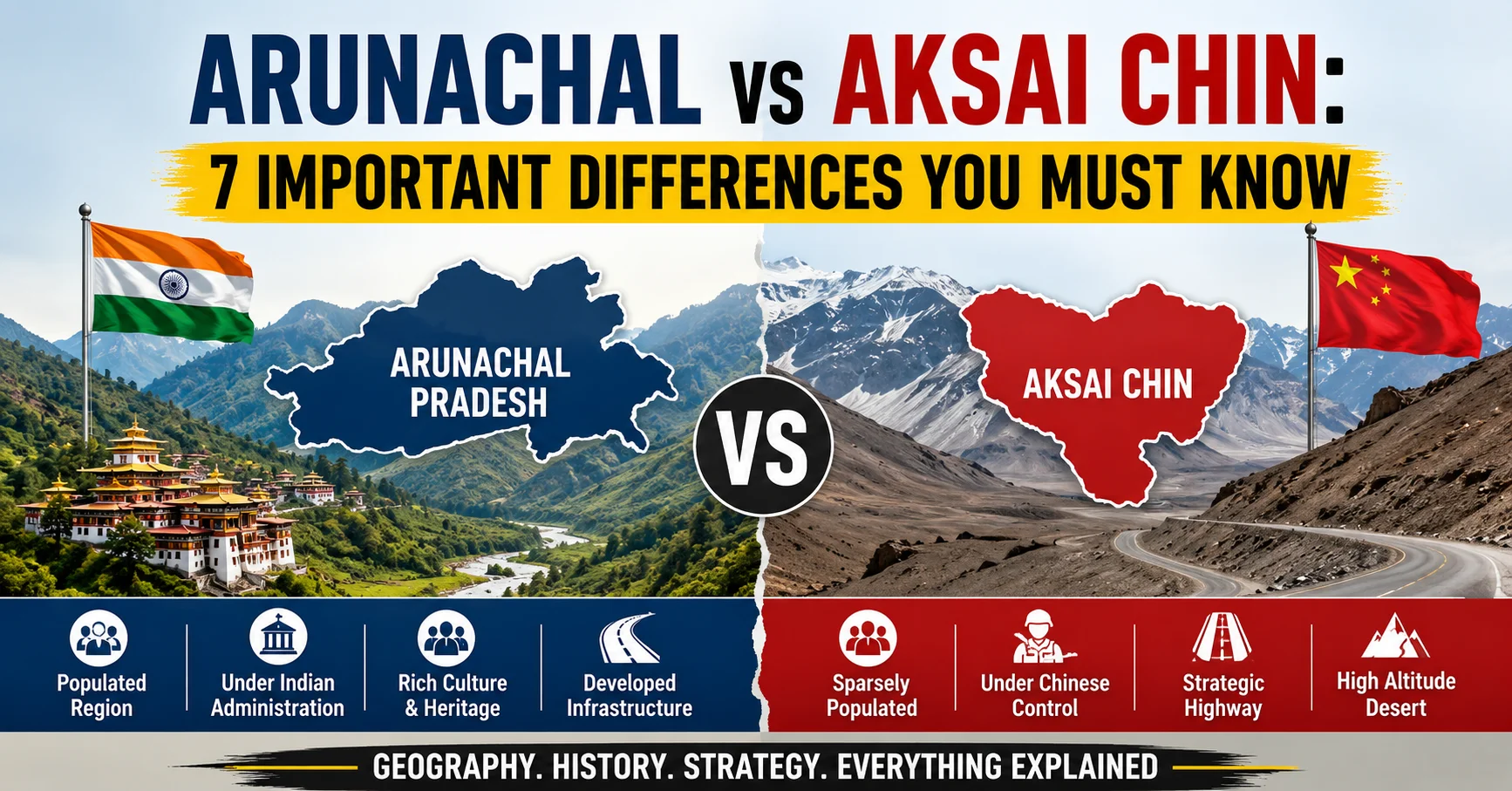 Arunachal vs Aksai Chin
